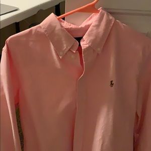 NWOT Polo Ralph Lauren Pink Button Down Women L